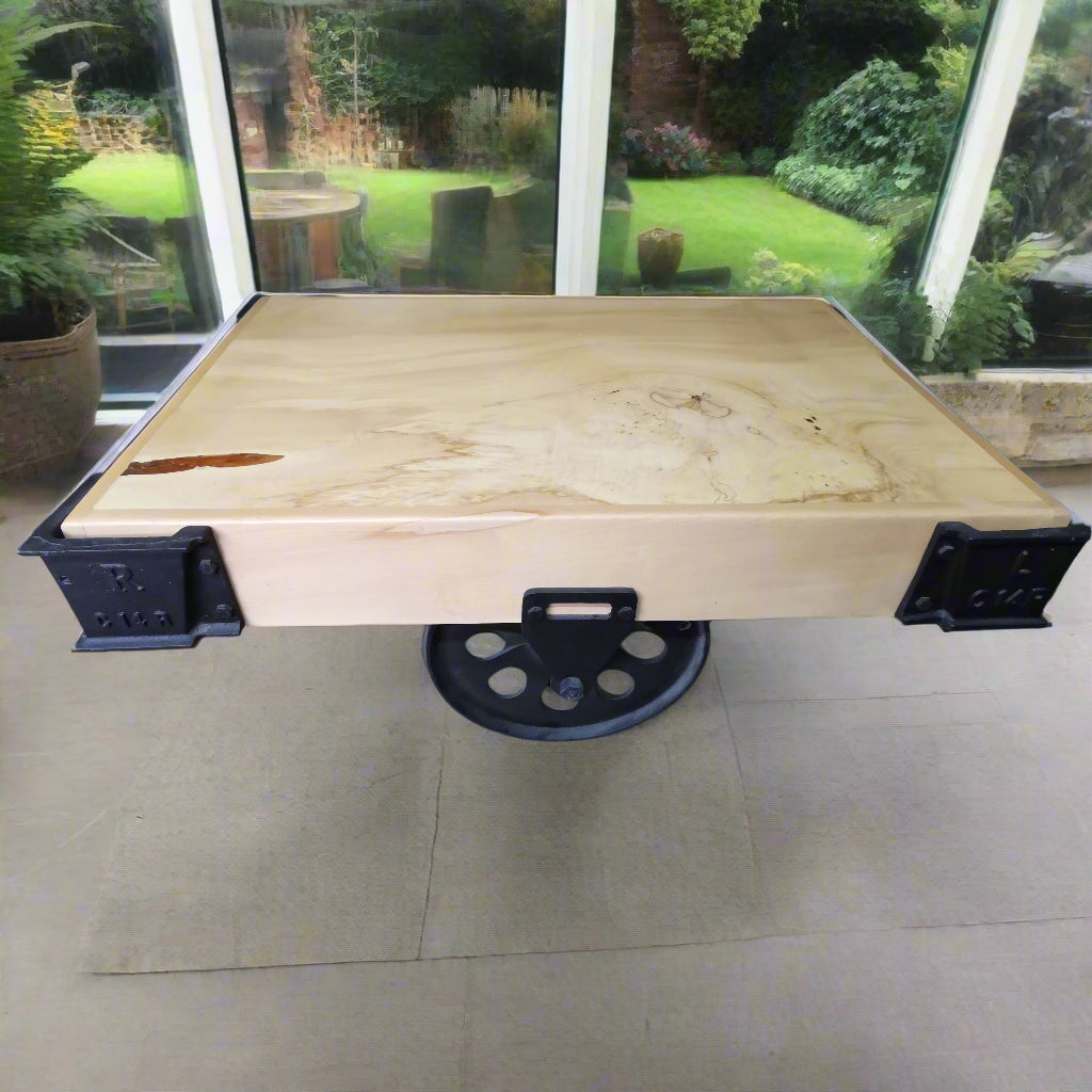 Industrial Railway Bogey Coffee Table – Horse Chestnut & Cast Iron