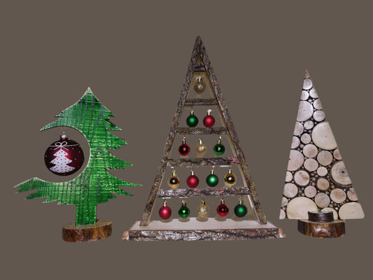 rustic wooden Christmas trees- various shapes from £25-£35