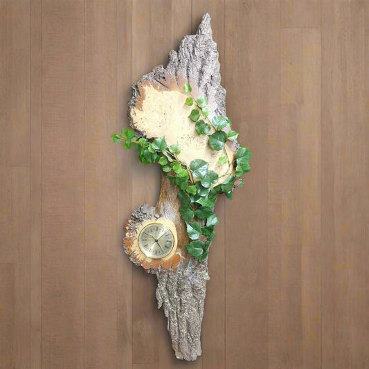 rustic art and clock
