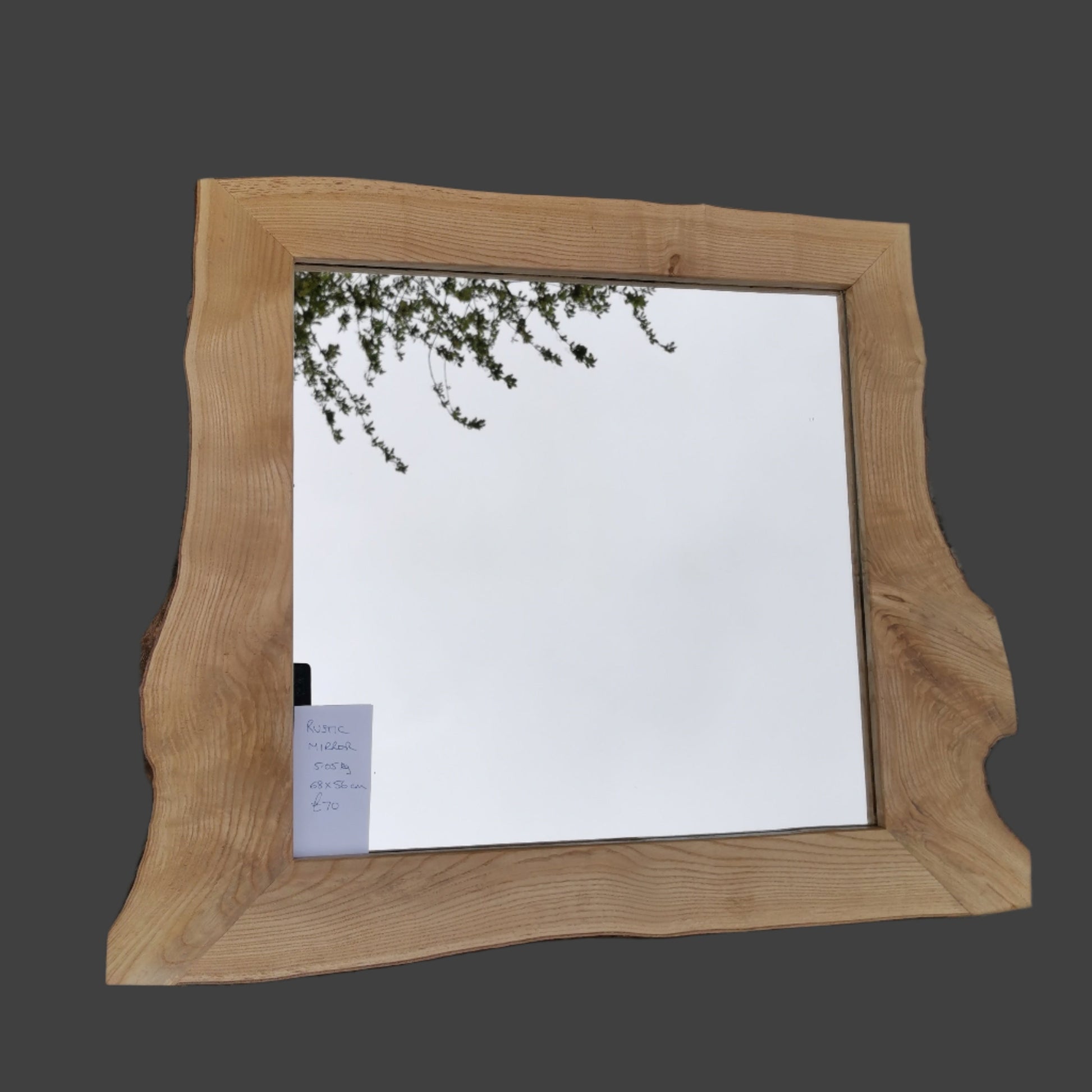 Rustic live edge mirror