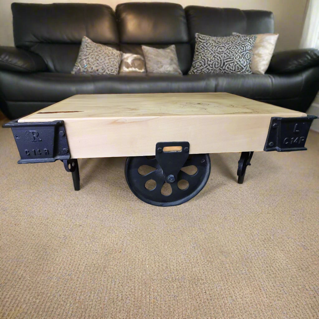 Industrial Railway Bogey Coffee Table – Horse Chestnut & Cast Iron