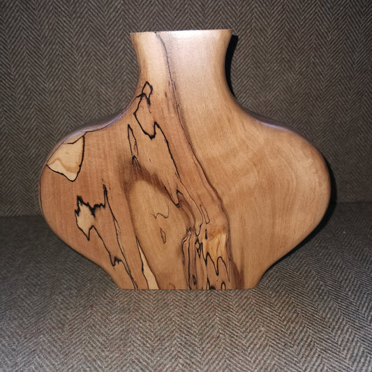 Rustic Wooden Vase – 8" Spalted Beech