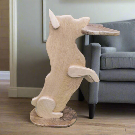 Corgi Side Table – Oak Body with Walnut Accents