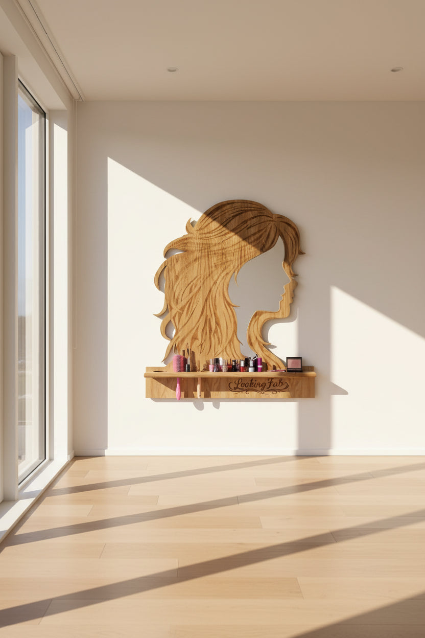 Rustic "Looking Fab" Beauty Station Mirror